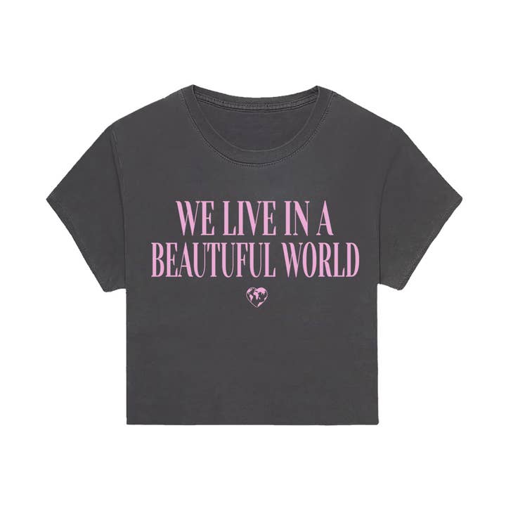 Kids Beautiful World Crop T-shirt-Girls for wholesale by Port 213