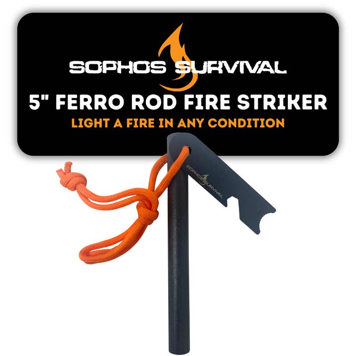 Sophos Survival | 5" Ferro Rod Fire Striker for wholesale by Sophos Survival