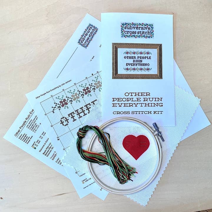 Subversive Cross Stitch - Wholesale Embroidery/Cross Stitch Supplies - Don't Let Idiots Ruin Your Day Deluxe Cross Stitch Kit