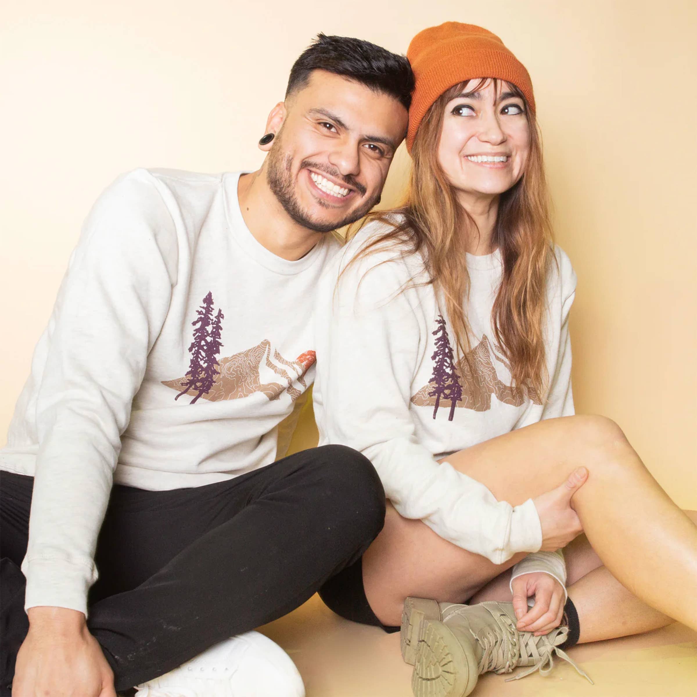 Tender Loving Empire - Wholesale Graphic Sweatshirt - Unisex - Mountain Topo Crew Sweater (Tri-Oatmeal)2