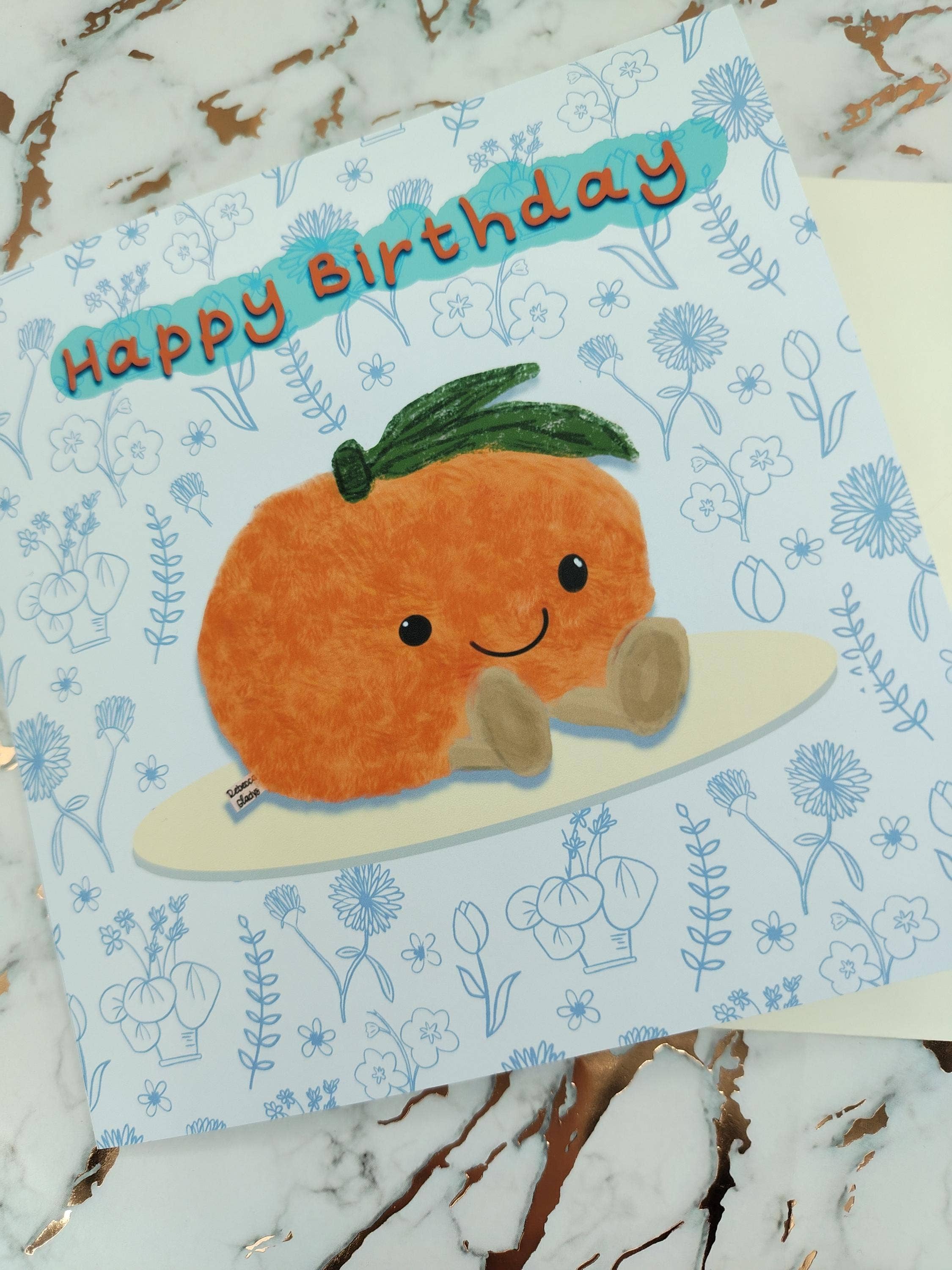 Rebecca Gladys – wholesale Birthday card – Clementine Birthday Card - Blank Inside Greeting Card7