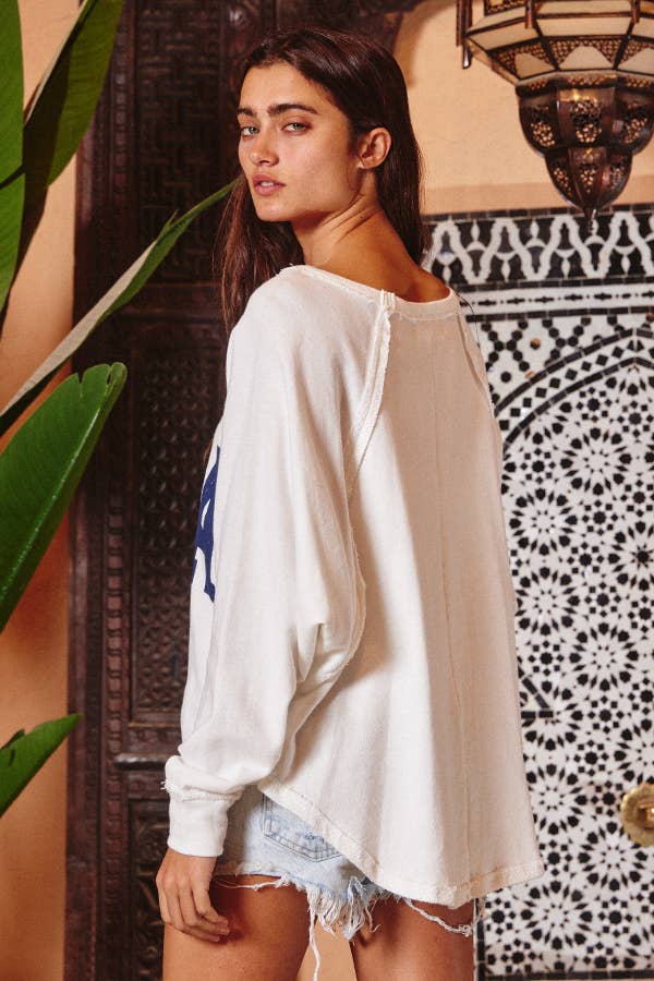 PURPLE T1139-1B Graphic Semi- Crop Top, Gameday for wholesale on Faire12