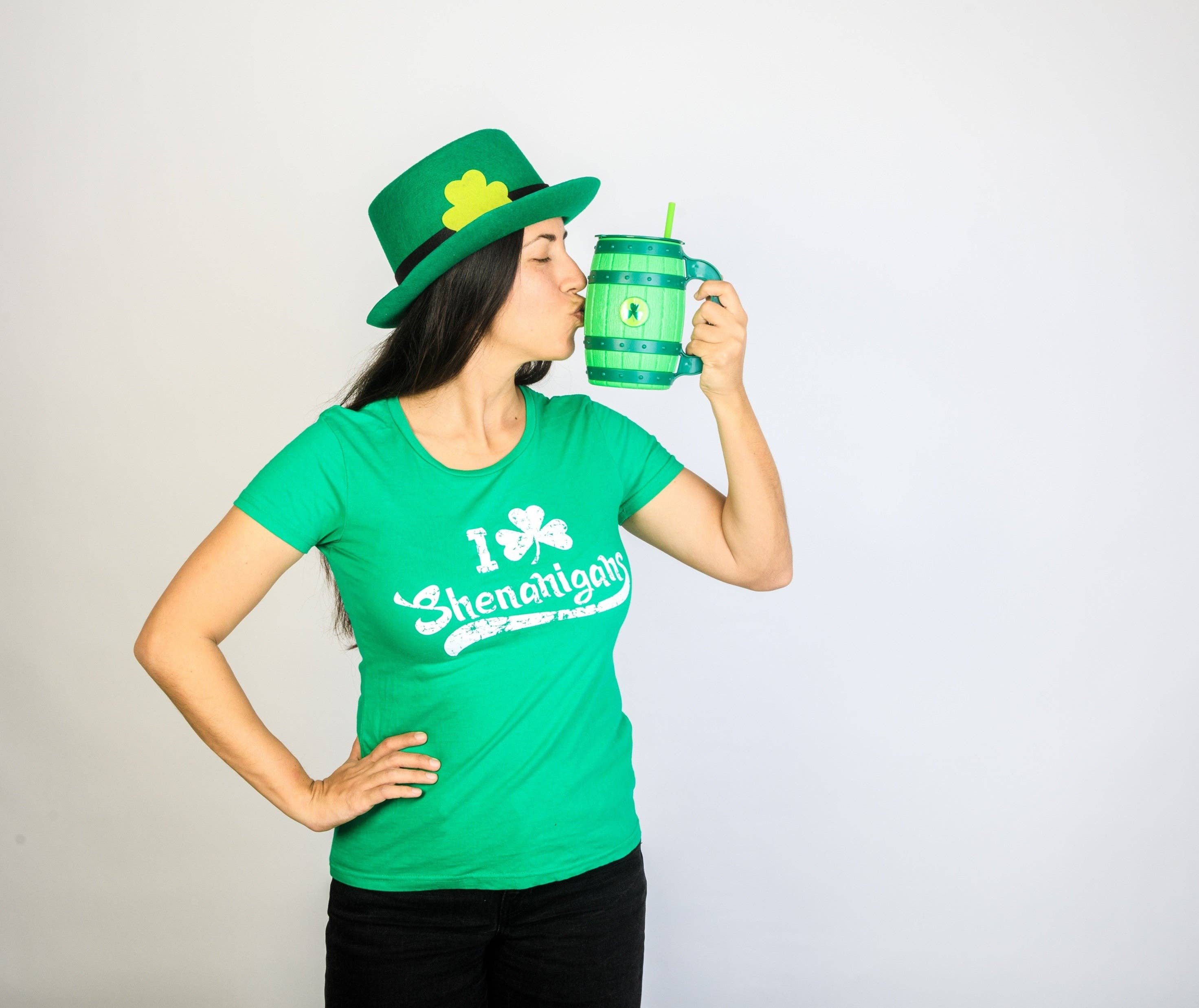Crazy Dog T-Shirts - Wholesale Screen Printed T-Shirt - Women's - I Clover Shenanigans Womens Saint Patricks Day  T Shirt3
