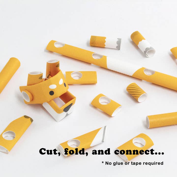 Magnote - Wholesale DIY Craft Kit - PIPEROID animals Dogs Shiba Inu - paper craft kit from Japan