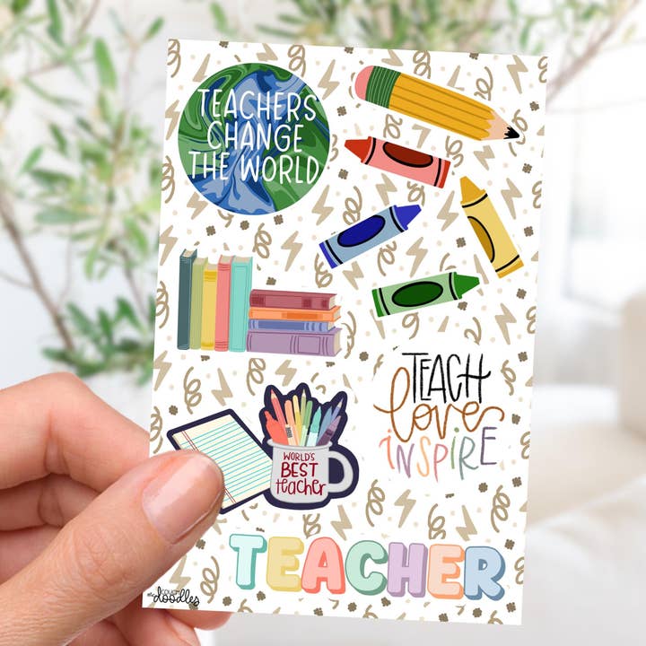 Teachers Gonna Teach Sticker Sheet (4x6) for wholesale by Couch McDoodles