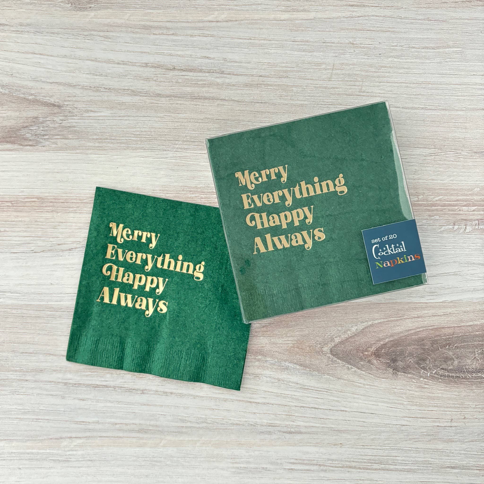 Mod Lounge Paper Company - Wholesale Disposable Napkin - Merry Everything Happy Always Cocktail Beverage Napkin5