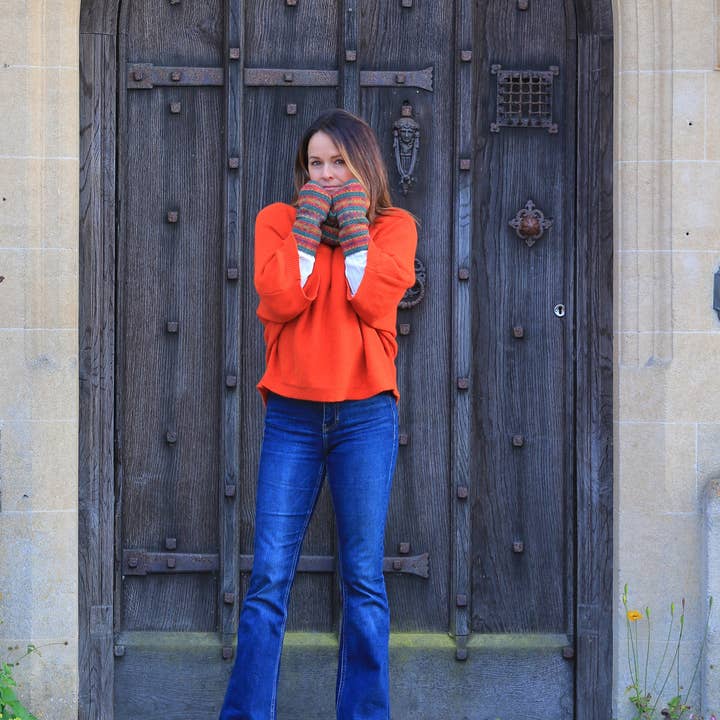 Cadenza Italy Ltd - Wholesale Hand warmer - Cashmere Blend Fairisle Wrist Warmers6