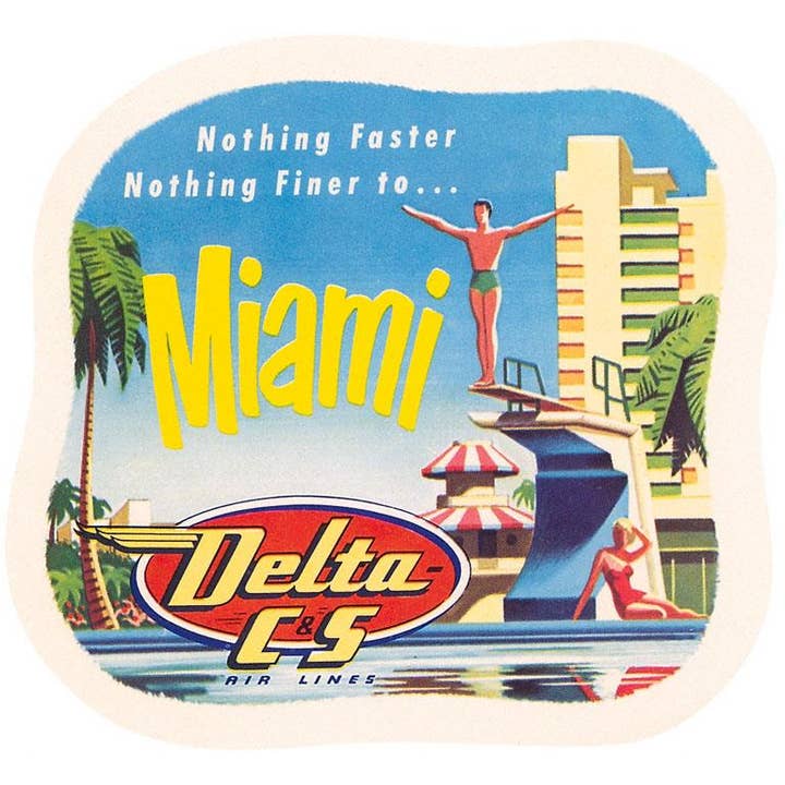 Found Image Press - Vente Assortiments de papeterie/cartes - Carte de vœux FL-510 Plongeur, Publicité pour Delta Airlines