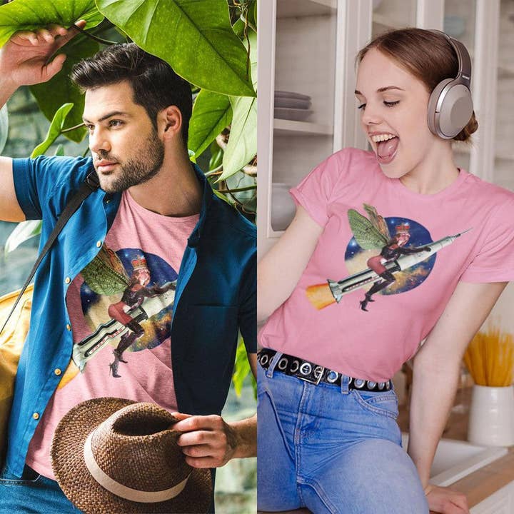 Rocket Fairy Unisex Essential Fit rund hals T-shirt för wholesale av Joan Seed Studio inc.
