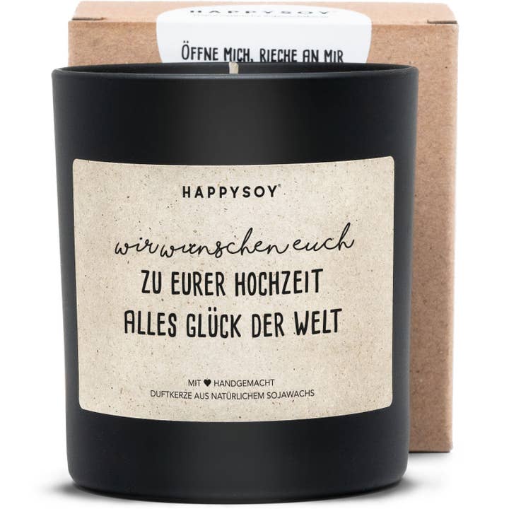 Bougie parfumée | Tous nos vœux de bonheur pour votre mariage pour la vente par Happysoy