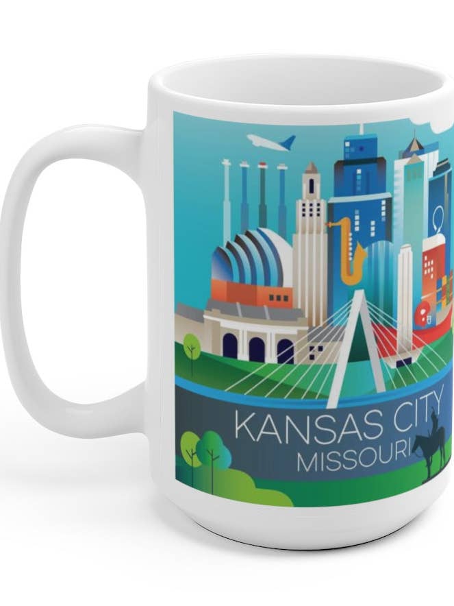 KANSAS CITY KERAMISCHE MOK VAN 15 OZ voor wholesale door Max & Oscar