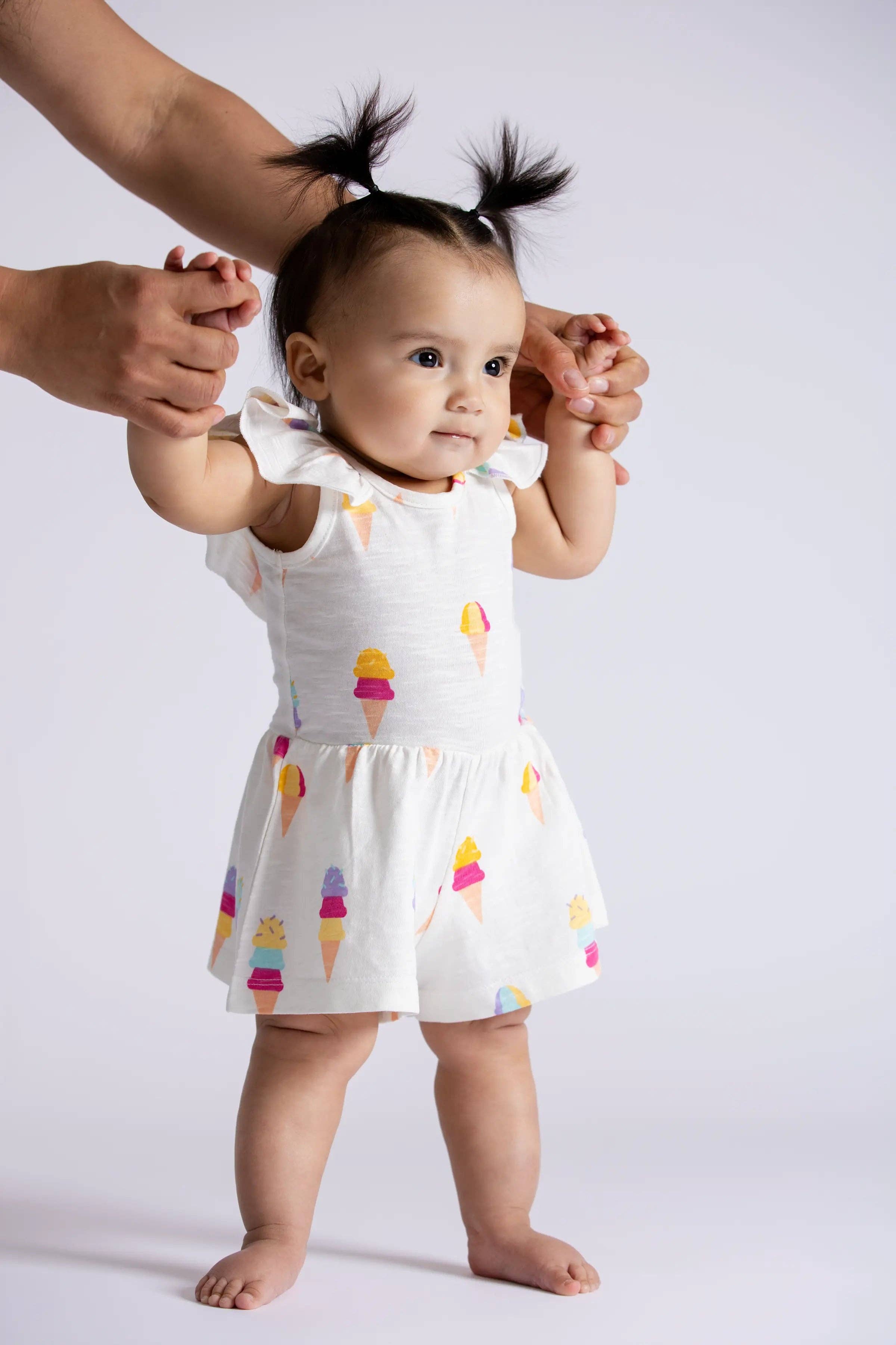 Monica + Andy - Wholesale Jumpsuit - Baby - Flowy Romper_Ice Cream Social3