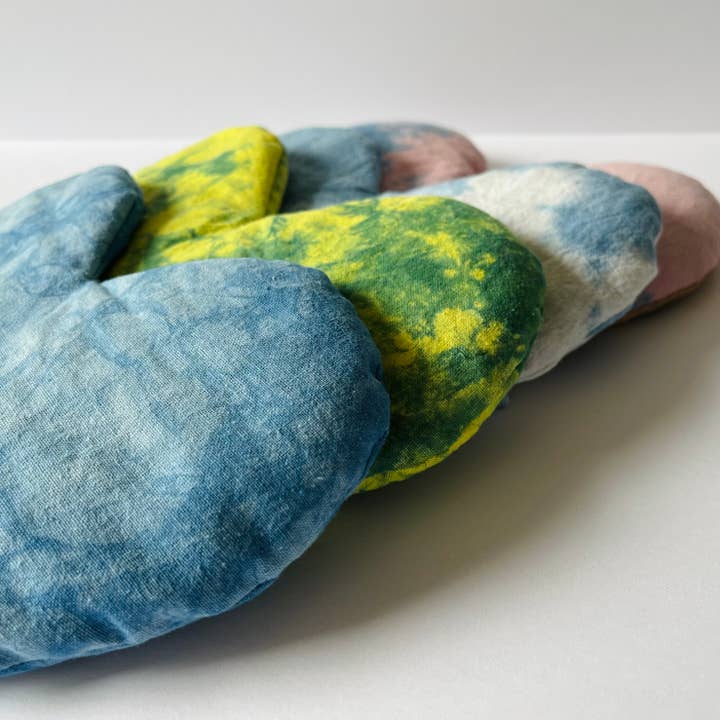 The Materials Design Co. - Wholesale Spa/Therapy Pillow - Heart Eye Pillow -4 pc Mixed Lot- Botanically Dyed 4