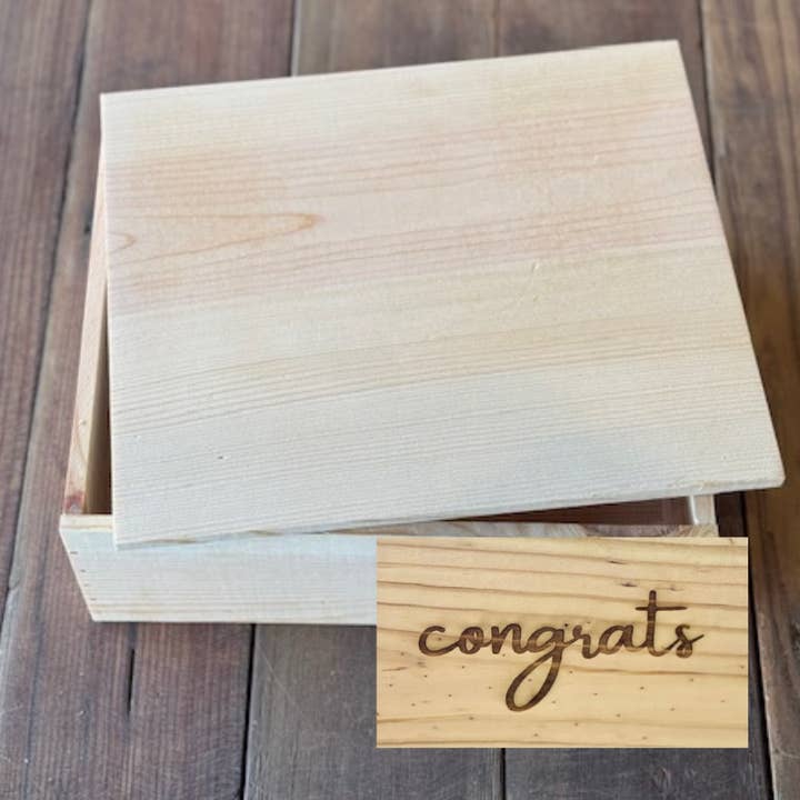 Woodland Wood Box "TILLYKKE" for engroshandel hos Mill 54