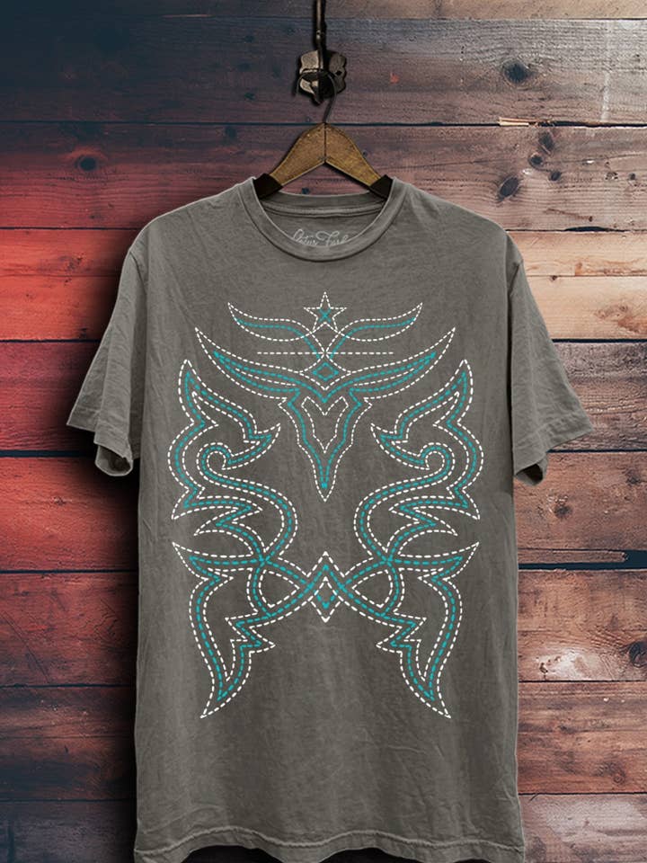 Grafik-Top mit Western-Stichen für den Großhandel von Lotus Fashion Collection