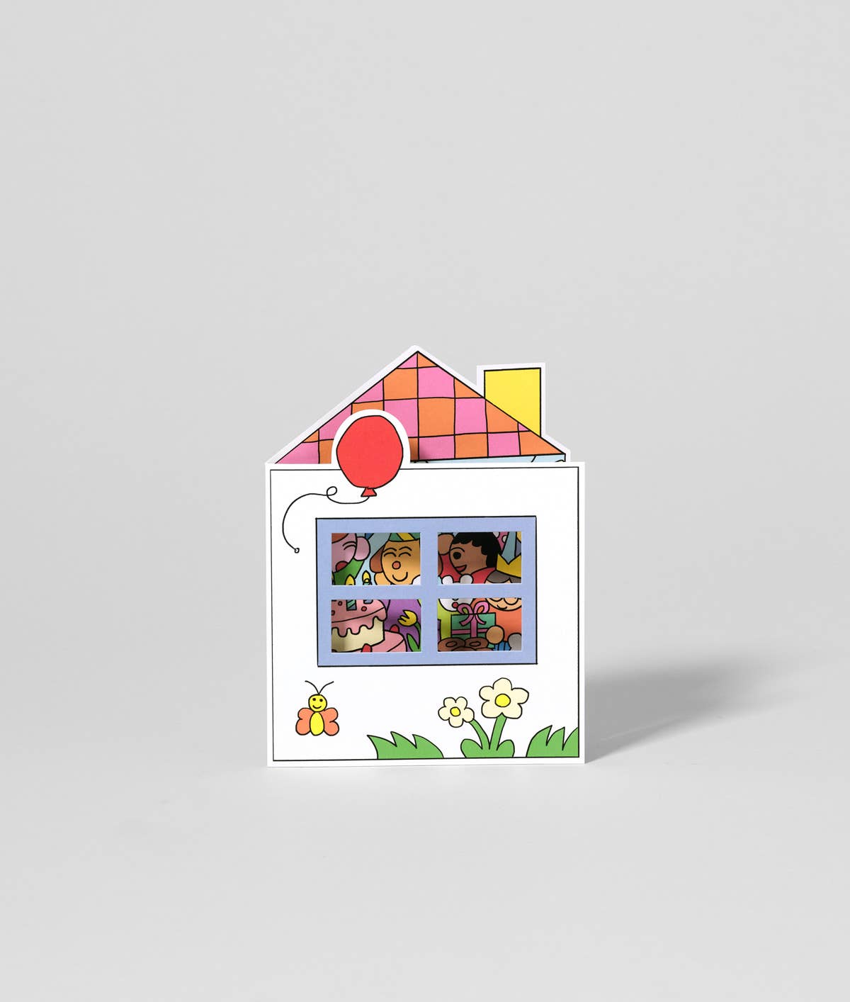 Wrap (US duties paid) - Wholesale Birthday card - Birthday House Party Shaped Card0