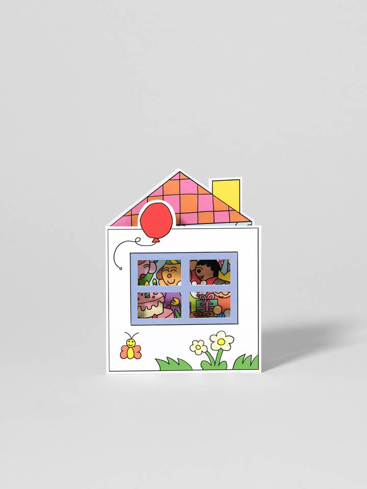 Birthday House Party Shaped Card for wholesale by Wrap