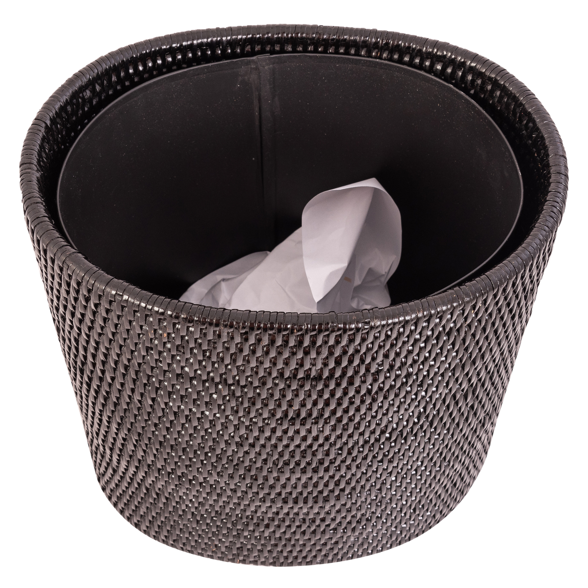 Artifacts Trading Company - Wholesale Trashcan/Trash Bin - Oval Rattan Waste Basket with Metal Liner4