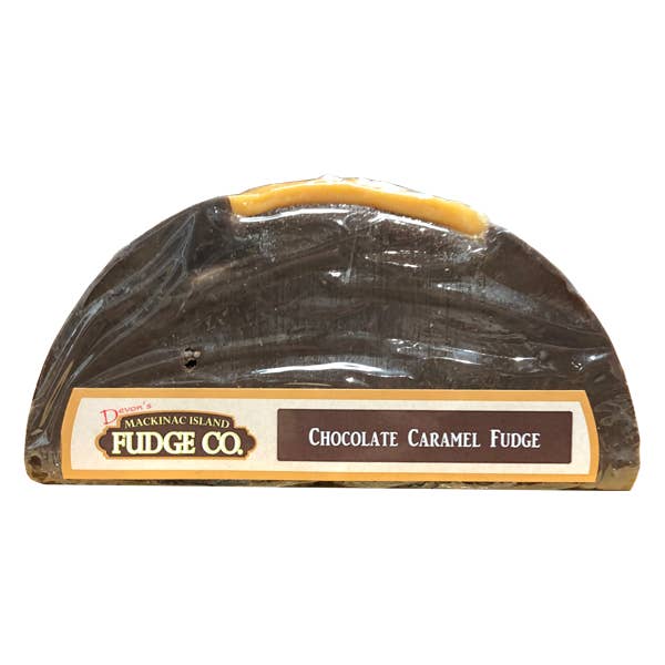Chocolate Caramel Fudge 5.5oz for wholesale by Devons Mackinac Island Fudge