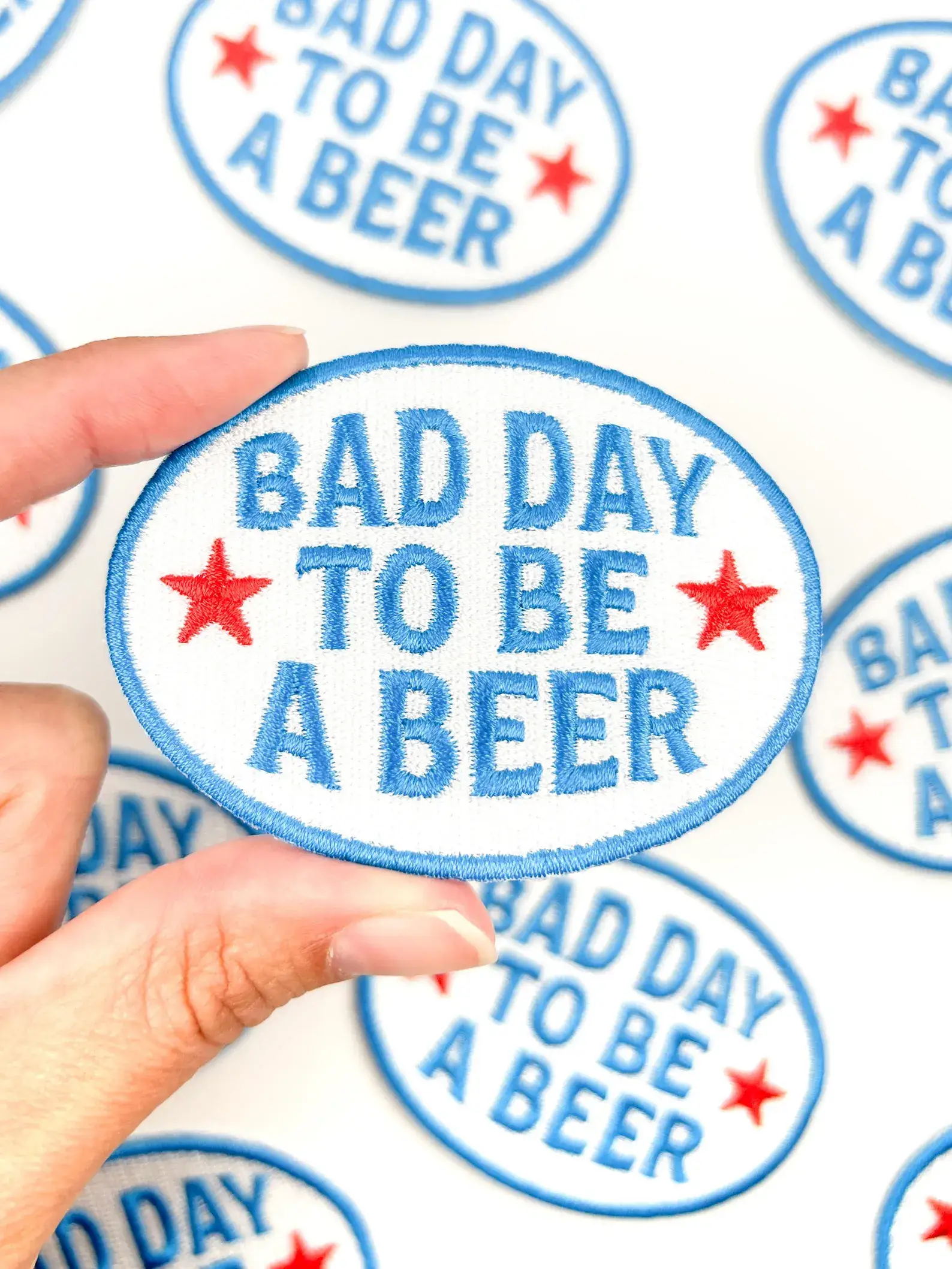 Field Trip Threads – wholesale Patch – Bad Day to Be a Beer Embroidered Iron-On Patch Tailgate2