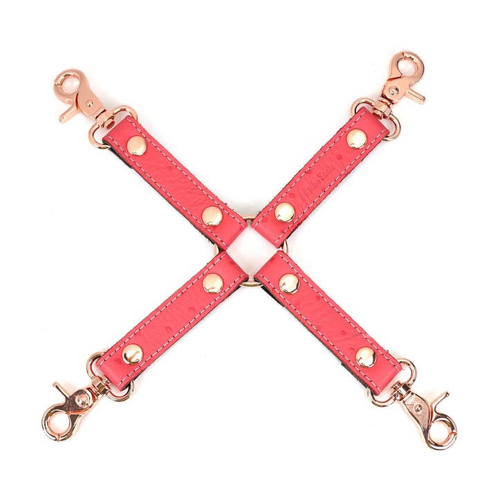 Angel's Kiss Pink Leather Hog Tie for wholesale by Liebe Seele