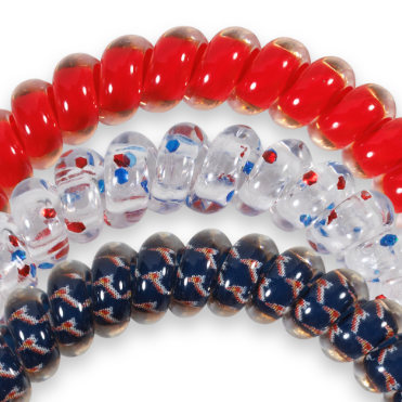 TELETIES - Wholesale Hair Tie - Spiral Hair Coils | Small | Atlanta Braves Hair Ties2