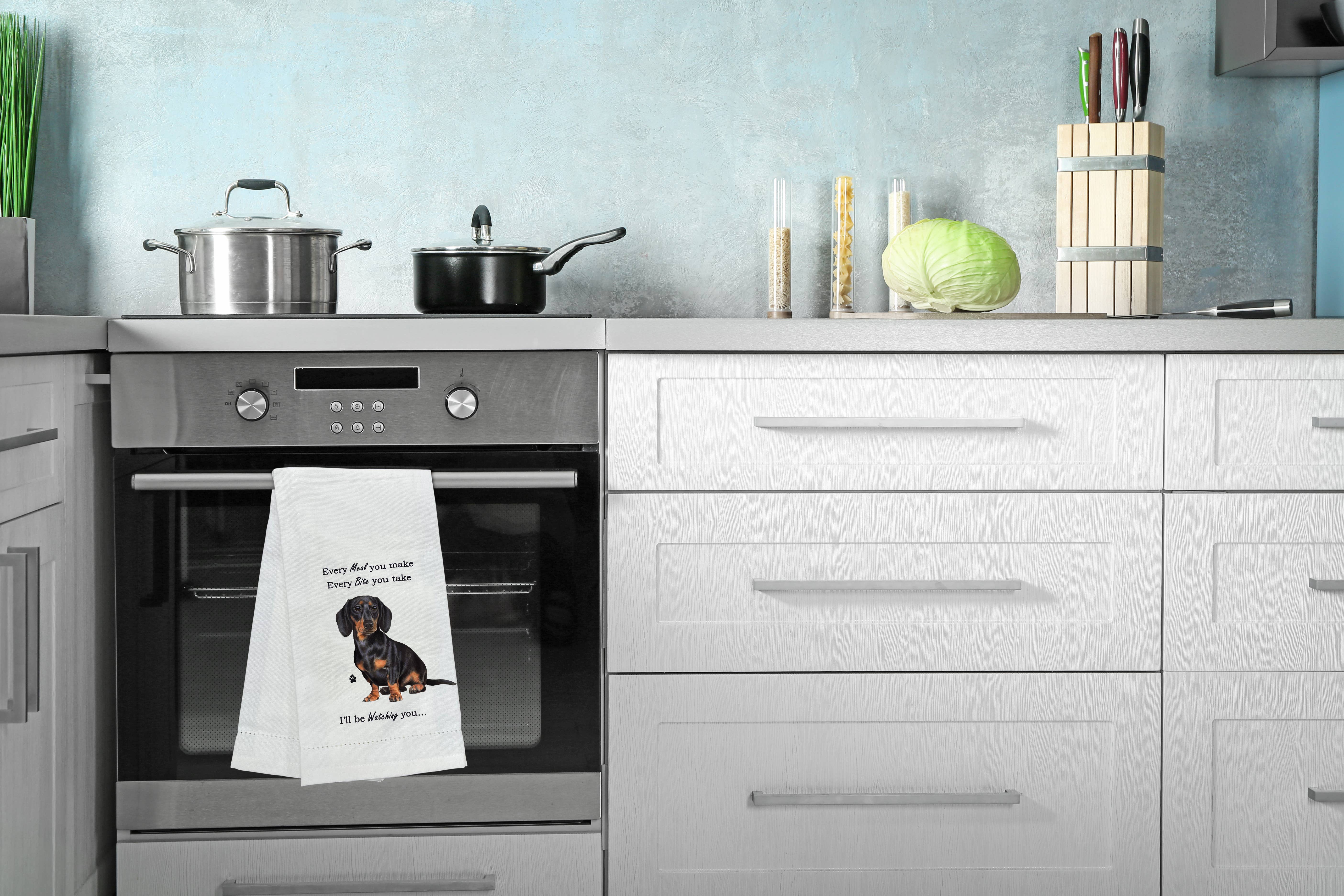 E&S Pets – wholesale Tea towel – Black Dachshund Kitchen Towel3