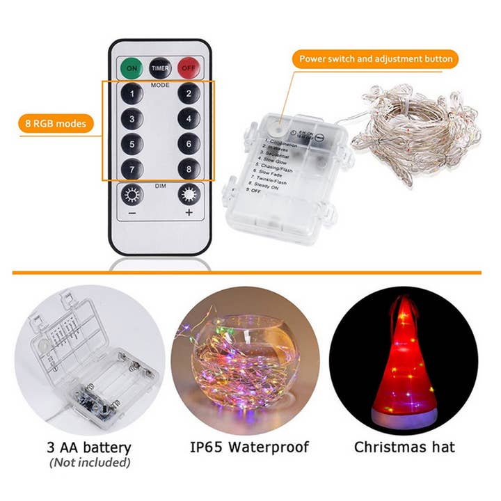 SELLVAY Fairy String Lights - Wholesale String lights - Christmas Decorations Outdoor 8Pcs Hanging String Lights4