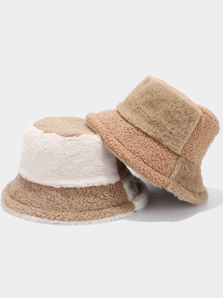 Trendy Color Block Thermal Wool Bucket Hat DP25G742 for wholesale by Dipped Shop