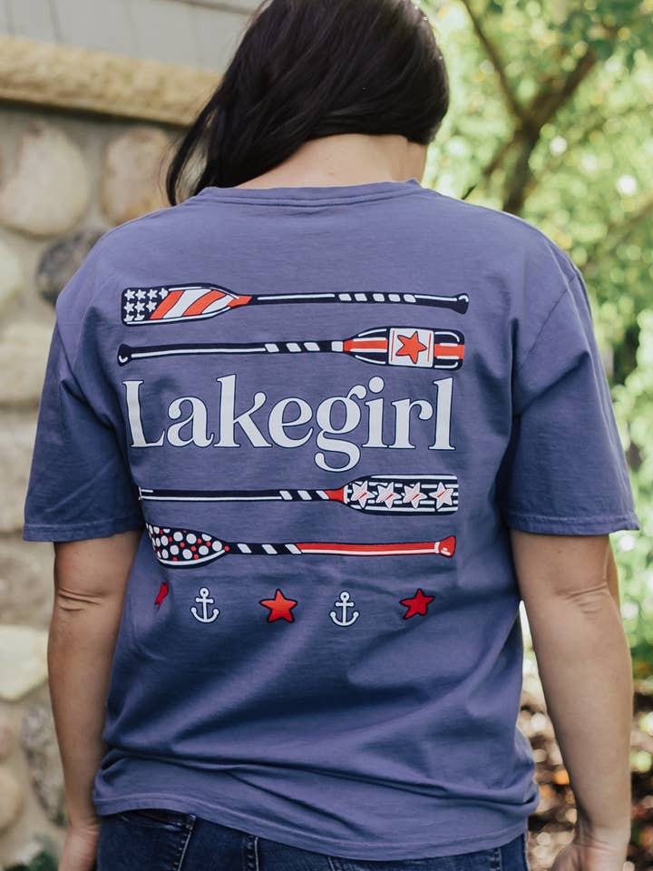 Americana Paddles Manga Curta por atacado de Lakegirl