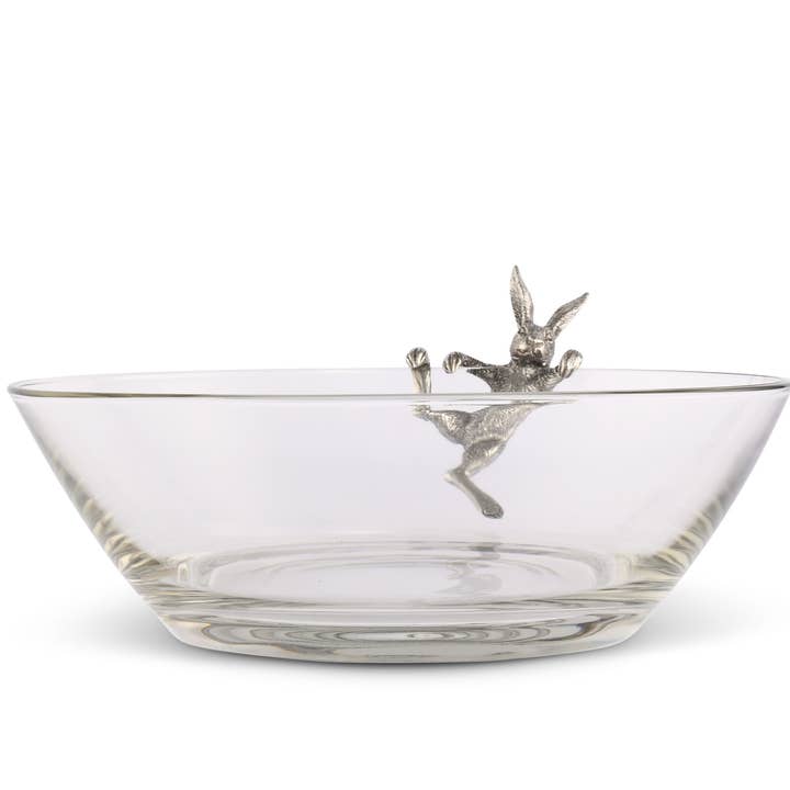 Vagabond House - Wholesale Serve Bowl - Climbing Bunny Glass Serving / Salad Bowl2