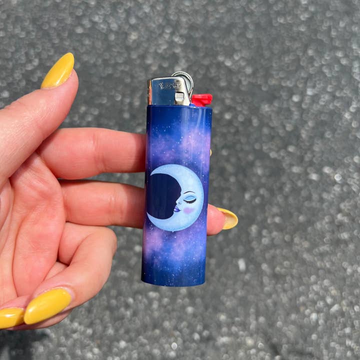 Crescent Sun Studio - Wholesale Sticker - Celestial Moon Lighter Wrap Sticker for standard BIC lighter