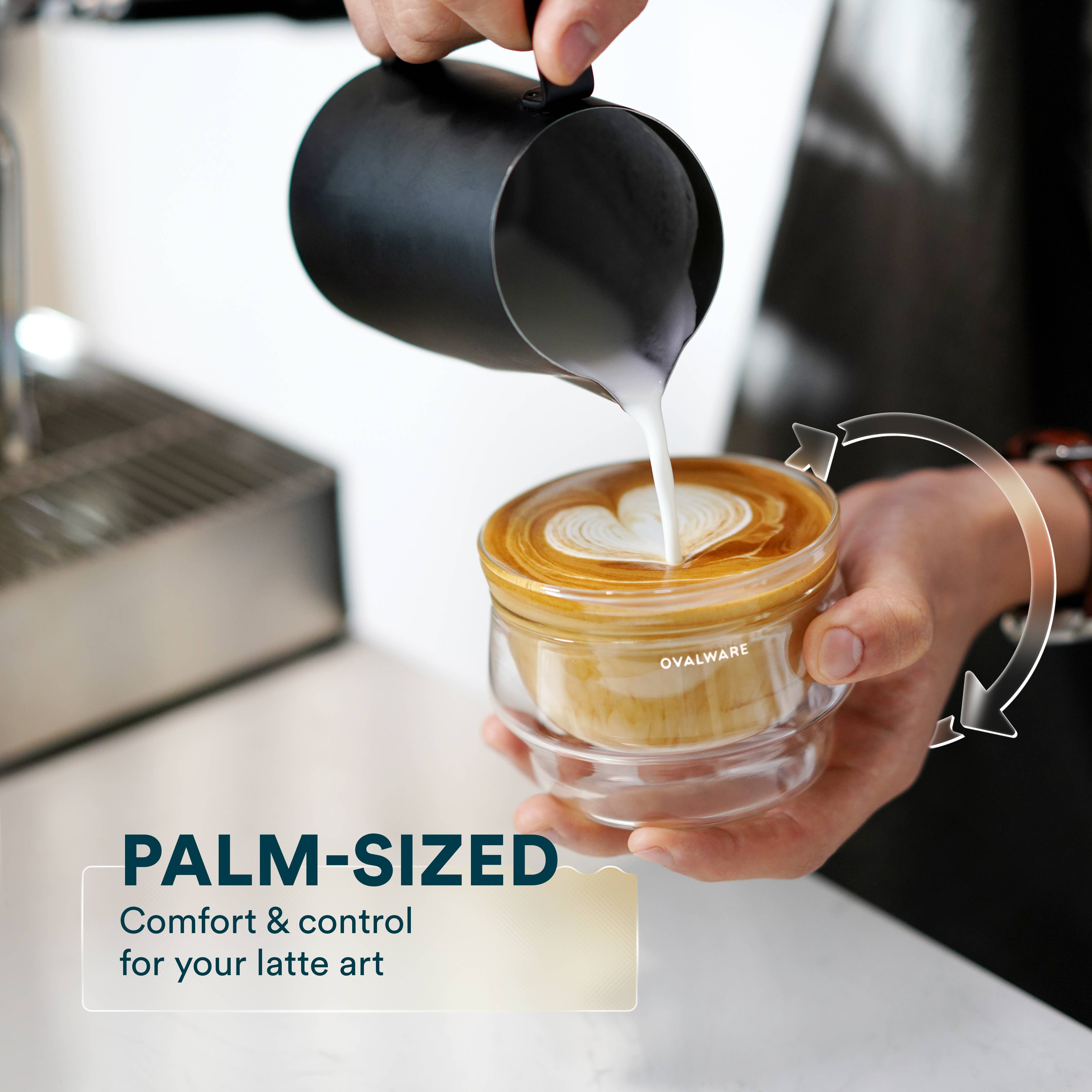 Ovalware - Wholesale Coffee/Tea Cup - Double Wall Latte Master Glass | Clear | 250mL | 8.5oz | Set of 22