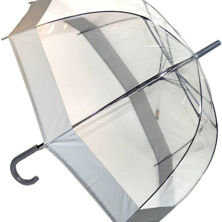 Clear Dome Umbrella with Grey Band from Soake for wholesale on Faire