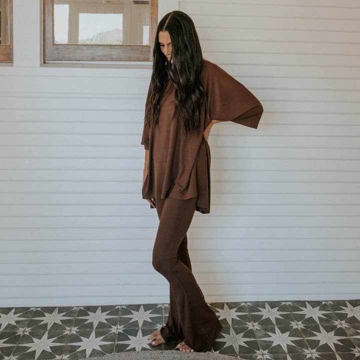 Everyday Leisure - Wholesale Lounge Set - Women's - Cowboy Coffee | Ribbed Women's Everyday Set