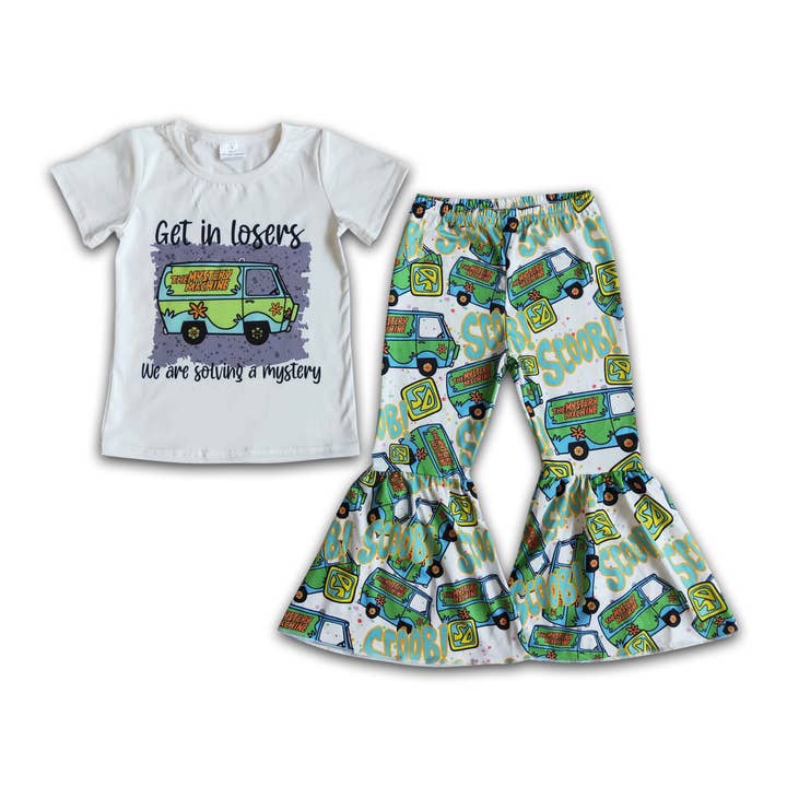 Yawoo Garments - Vente Ensemble haut et pantalon – enfant - Get in losers, nous résolvons un mystère chemise pantalon ensemble de vêtements pour enfants filles