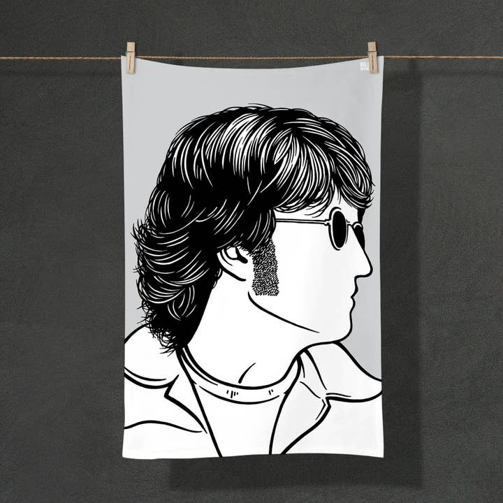 Bold & Noble - Wholesale Tea Towel - 'John Lennon' The Beatles Tea Towel