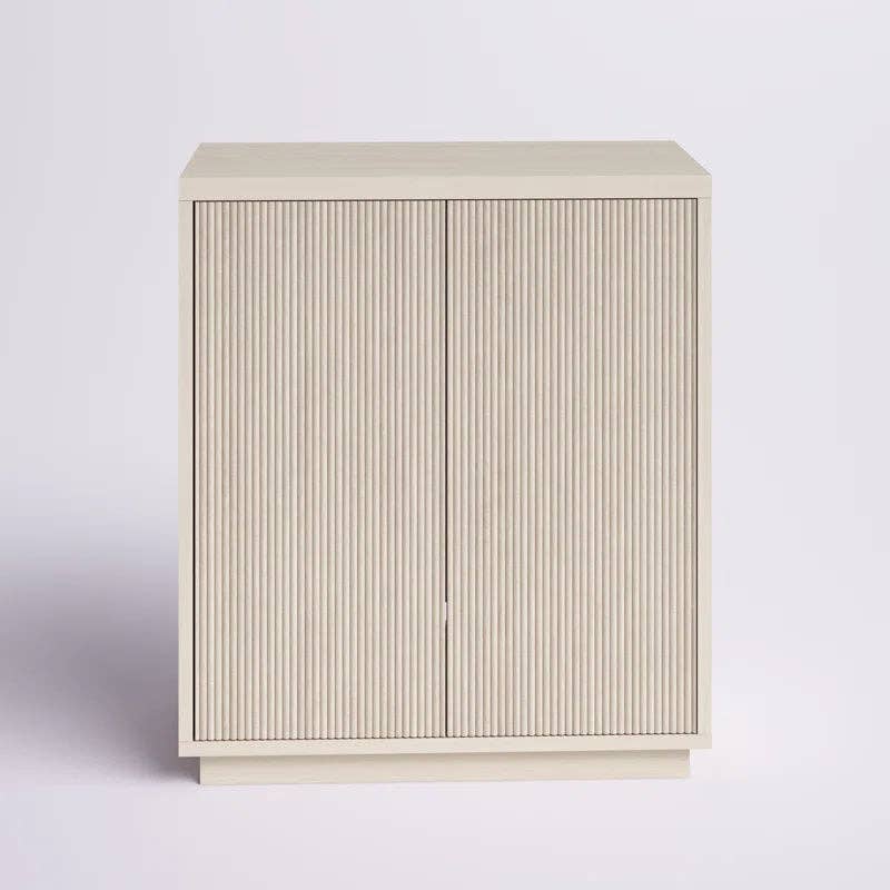 Beige Compact Wood Grain Accent Cabinet With Adjustable Shelf for wholesale on Faire9