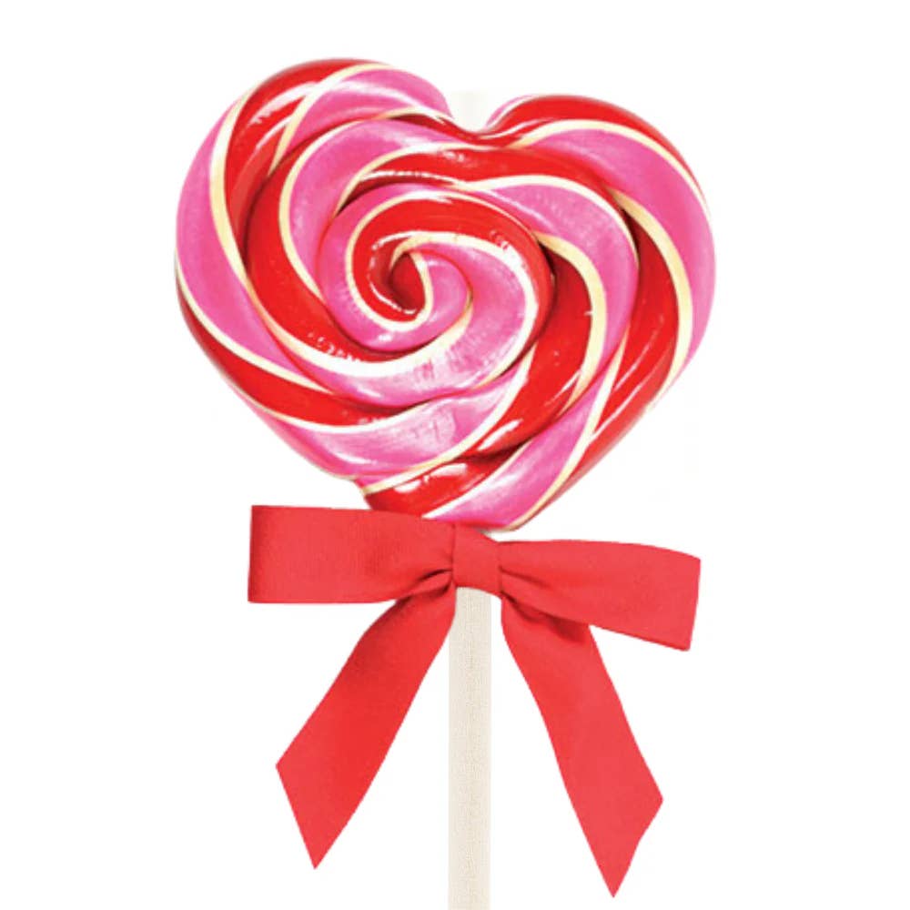 Hammond's Candies - Wholesale Lollipop - Handmade Heart-Shaped Lollipop - Wild Cherry - 2 oz