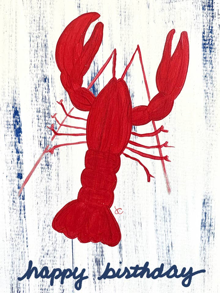 Red Lobster Birthday Card for wholesale by Citrus Daisy