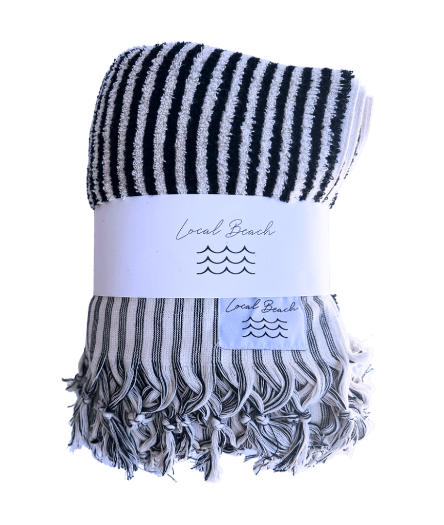 Preto/Wht Toalha de piscina Riviera Stripe para venda a revendedores na Faire0