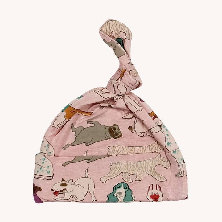 Knot Cap - Pink Dog for wholesale by Charming Mary