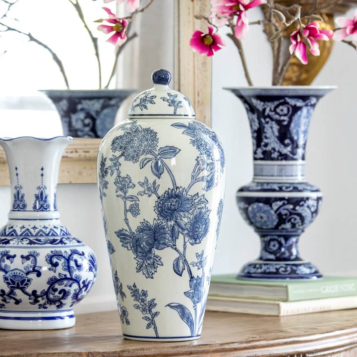 Park Hill Collection - Wholesale Decorative Figurine - Porcelain Lidded Yoshino Jar