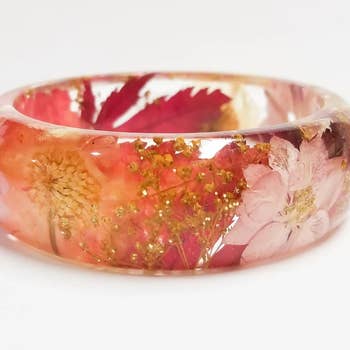 2019 Hot Sale Fashion Creative Design Transparent Resin Bracelet Bangle Real Dried Flower Rose Leaf For Women Best Gift Jewelry