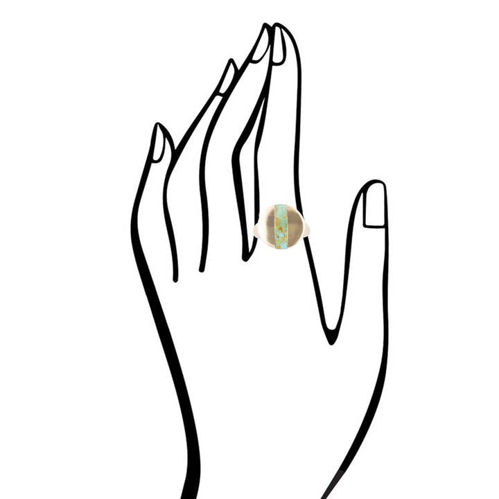 Barse Jewelry - Wholesale Signet Ring - Signet Turquoise and Bronze Circle Ring