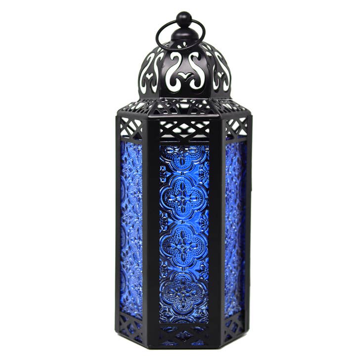 Cobalt Blue Moroccan Candle Lantern, Medium for wholesale by WholesaleMart