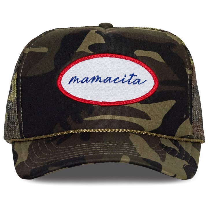 Black Mamacita Trucker Hat in Camo for wholesale on Faire0