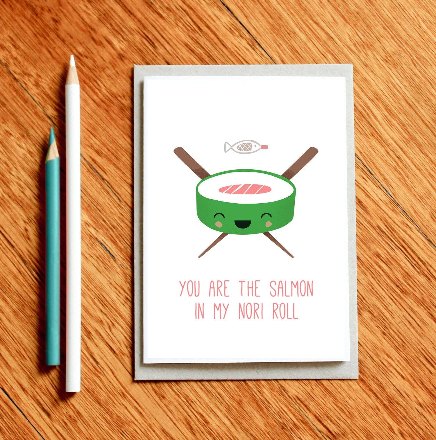 Milk and Cookies – Cartão de Dia dos Namorados por atacado – Você é o salmão no meu Nori Roll.1