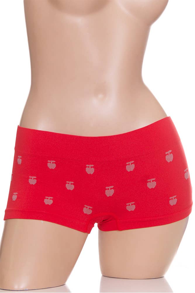Hana – wholesale Underwear – Women's – Apple Pattern Boyshort Panties1