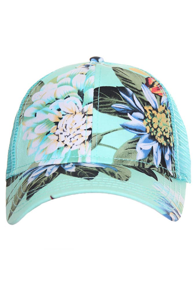 Hana - Wholesale Baseball Cap - Women's - C.C Floral Print Trucker Baseball Cap9